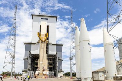 A launch site being prepared for the Ariane 6 rocket at the ESA-operated space port in French Guiana. AFP
