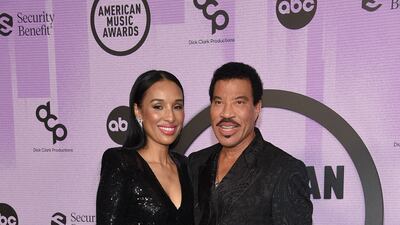 Lionel Richie with girlfriend Lisa Parigi. AFP