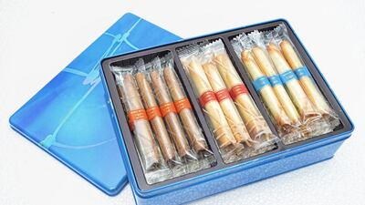 A box of cigare cookies from Yoku Moku. Courtesy Yoku Moku