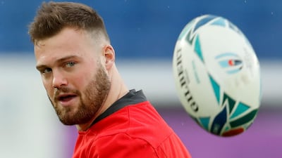 Wales' Owen Lane takes part in a training session at the International Stadium Yokohama before Sunday's Rugby World Cup semi-final against South Africa. AFP