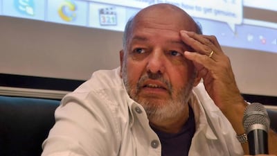 Mohammed Khan speaking during the 2013 Alexandria Film Festival (AP Photo/Amira Mortada, El Shorouk Newspaper)