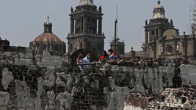 Tourists tour the Museo del Templo Mayor, in Mexico City, Mexico. Tourism numbers would rebound to just 40 per cent of 2019 levels in the country. EPA