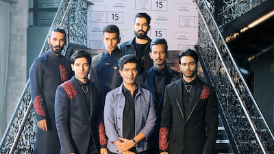 Manish Malhotra, centre, will debut his first menswear collection at Lakmé Fashion Week winter/festive 2015. Courtesy Manish Malhotra