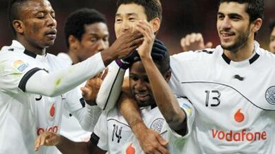 Al Sadd celebrate their success at the Club World Cup.