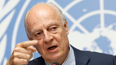 UN Special Envoy to Syria Staffan de Mistura during the seventh round of UN-mediated talks on Syria conflict resolution in Geneva, Switzerland on July 10, 2017. Salvatore di Nolfi/EPA
