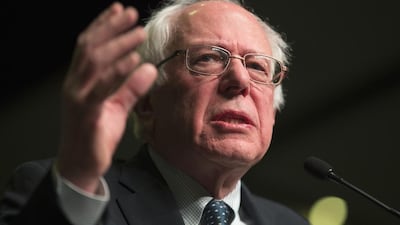 Democratic presidential candidate Bernie Sanders speaks during a canvass kick-off event at the Reno Sparks Convention Center. Evan Vucci / AP Photo