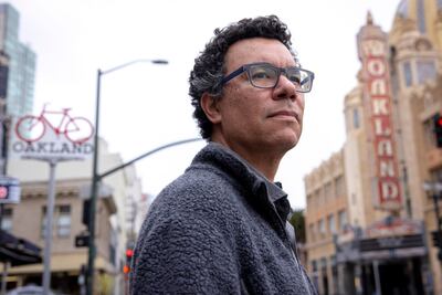 Director Pete Nicks poses for a portrait to promote the film 'Homeroom' as part of the Sundance Film festival on Thursday in Oakland, California. AP