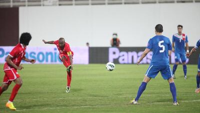 Ismail Matar scored one of the UAE's goals against the Philippines on Saturday night. Lee Hoagland / The National