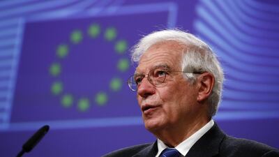 European High Representative for Foreign Affairs and Security Policy and Vice-President of the European Commission Josep Borrell, holds a virtual news conference on the approval of Operation Irini, at the European Commission in Brussels AFP