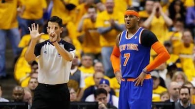 As goes Carmelo Anthony, right, so goes the New York Knicks, and right now Anthony is not having the best play-off series against Indiana Pacers.
