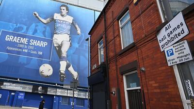 Everton's deserted Goodison Park football ground. AFP