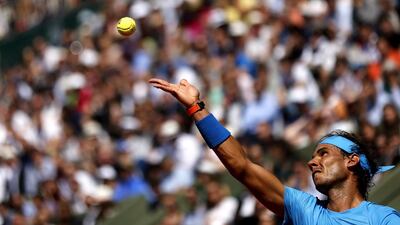 Rafael Nadal of Spain in action against Andrey Kuznetsov of Russia during their third round match for the French Open tennis tournament at Roland Garros in Paris, France, 30 May 2015. EPA/ETIENNE LAURENT