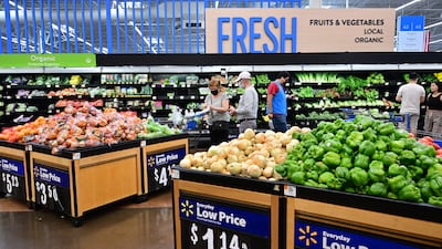 Shoppers at a supermarket in Rosemead, California. AFP