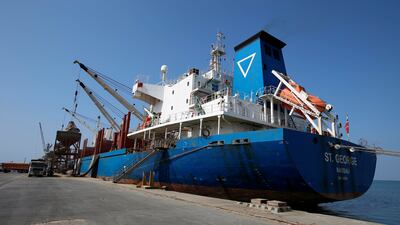 A vessel docked at the Yemen's Red Sea port of Hodeidah. Reuters