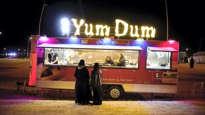 Yum Dum food truck, which is on site at the camel festival. Maxime Fossat for The National
