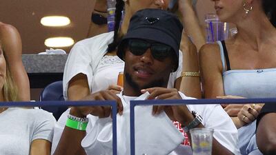 Saquon Barkley of the New York Giants at the Billie Jean King National Tennis Centre on Friday. AFP