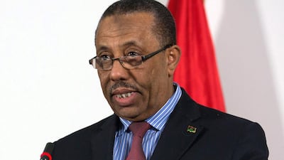 Libya's interim premier Abdullah Al Thani on March 12. Mr Al Thani stepped down on March 13. AFP Photo