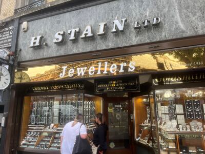 Long-standing jewellers H.Stain is one of the few shops accepting cash around Victoria station. Lemma Shehadi / The National