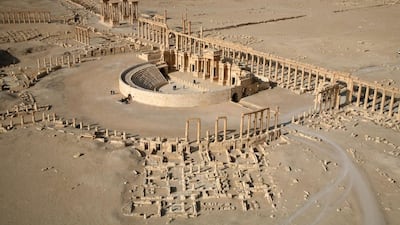 An aerial view taken on January 13, 2009 shows a part of the ancient city of Palmyra. ISIL militants seized Palmyra on May 21, 2015 amid fears the extremists would destroy the ancient city. Christophe Charon / AFP Photo