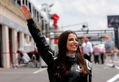 Aseel Al Hamad drove a Lotus Renault E20 Formula One car during a parade before the French Grand Prix. Reuters