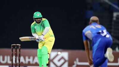 Mohammad Shahzad bats for Paktia during the game between Balkh Legends and Paktia Panthers in the Afghanistan Premier League. Chris Whiteoak / The National