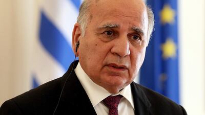 Iraq's Foreign Minister Fuad Hussein arrived in the Kingdom on Monday. EPA