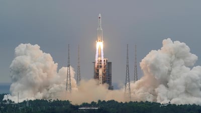 The Long March-5B Y2 rocket took off from Wenchang Space Launch Center in Hainan province on April 29. Photo: China Daily via Reuters