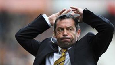 Hull manager Phil Brown looks frustrated.