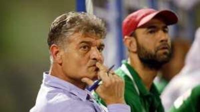Ioan Andone, left, watches Saudi side Ettifaq during the AFC Champions League match against Uzbeks Bunyodkor in Dammam on May 5. Andone is the new manager of Pro League champions Ahli.
