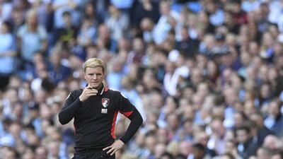 Eddie Howe is finding himself under a bit of pressure following a drop in form by Bournemouth in recent weeks. Paul Ellis / AFP