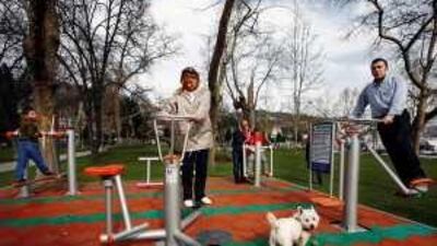 Open-air gyms around Istanbul, such as this one in Bebek Park, have been copied elsewhere in Turkey.
