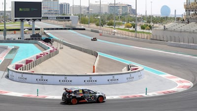 Guillaume De Ridder takes part in World RX Warm-up during the FIA World RallyCross Championship 2019 Abu Dhabi.