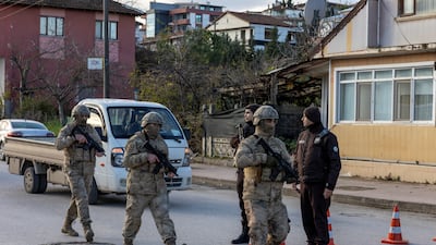 Turkish gendarmerie special forces officers at the site of a deadly shoot-out in Yalova. Reuters