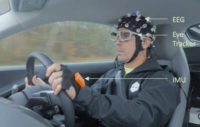 Formula E racing driver Lucas di Grassi during an experiment. Courtesy Imperial College London