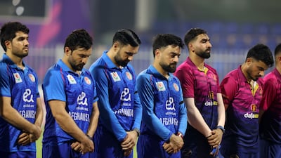 There was a minute’s silence before the start of the match between Afghanistan and UAE in respect for the victims of the earthquake in Afghanistan on Sunday, which centred in the east of the country, in which at least 800 people were confirmed dead. All photos: Chris Whiteoak / The National