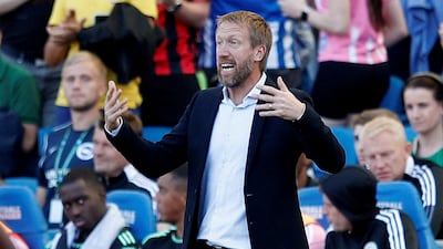 Graham Potter during his final game as Brighton manager - a 5-2 thrashing of Leicester City on Sunday, September 4, 2022. Reuters