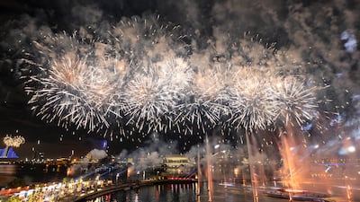 Fireworks from Festival City in Dubai to ring in the new year. Antonie Robertson / The National