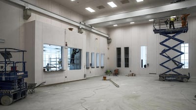 At the facility, the first pan-Arab satellite called 813 and two navigation satellites will be designed, built and tested once it is open to students and engineers. Antonie Robertson / The National