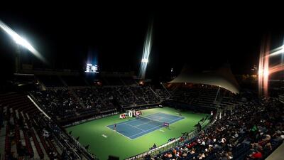A shot of Dubai Tennis Stadium during the first day of play on Monday. Warren Little / Getty Images