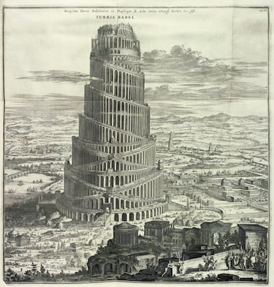 The Tower of Babel from Athanasius Kircher’s 1679 book ‘Turris Babel'. Courtesy Bodleian Libraries