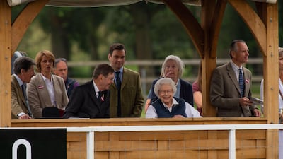 Queen Elizabeth II watching her horses competing on day two of Royal Windsor Horse Show on Friday, July 2.