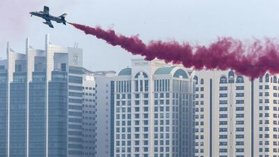 Complete with paratroopers, helicopters, surveillance aircraft, submarines, fighter jets and ground combat, Union Fortress – an Armed Forces event which included a mock hostage rescue from a ship off Abu Dhabi Corniche – was like something out of a movie. Antonie Robertson / The National