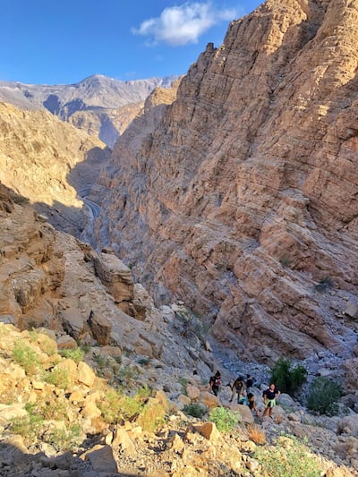 The Wadi Al Far hike is not for those who have a fear of heights. Courtesy Emirates Canyoneering Club