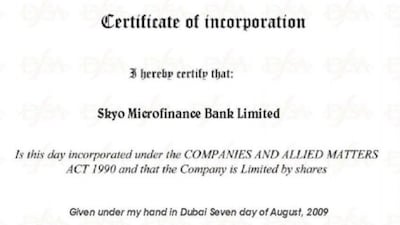 This fake certificate was used to persuade customers the bank was legitimate