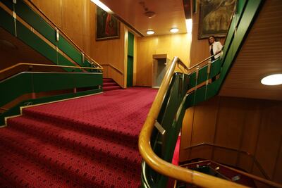 Leili Gerami , CEO of LEGE Solutions showing the QE2 from inside at Port Rashid in Dubai. Pawan Singh / The National )