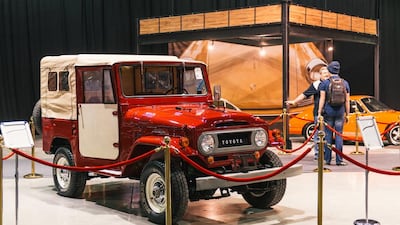 A 1976 Toyota FJ40 on display at the opening night of the Dubai International Motor Show. Alex Atack for The National