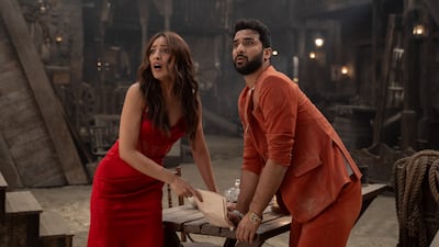 Sahher Bambba as Karishma, left, and Raghav Juyal as Parvaiz in The Bads of Bollywood. Photo: Netflix