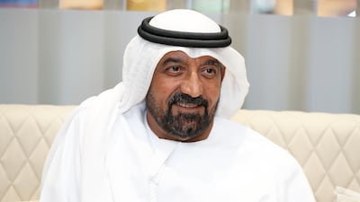 Sheikh Ahmed bin Saeed, chief executive of the Emirates Group, speaks during a press conference at the Arabian Travel Market in Dubai. Pawan Singh / The National