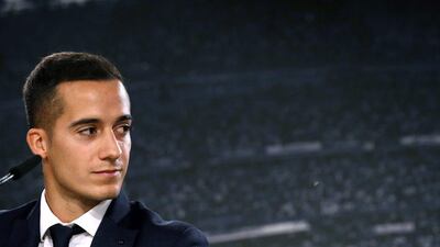 Real Madrid's Lucas Vazquez attends a press conference on Thursday to announce his contract extension. Sergio Barrenechea / EPA / October 27, 2016