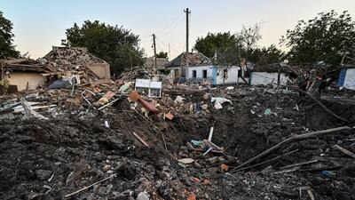 Destruction in Chaplyne, Dnipropetrovsk region. Reuters